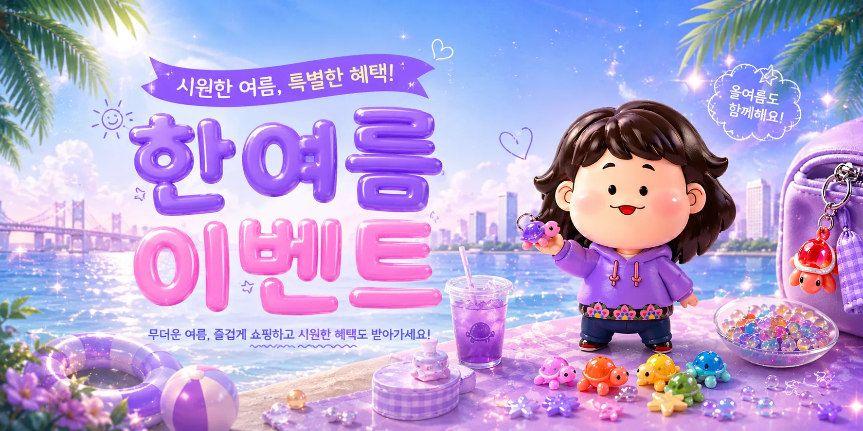 한여름 이벤트 LED 기계식 과일거북이 키보드 키캡 키링 클릭커 거북이키링
